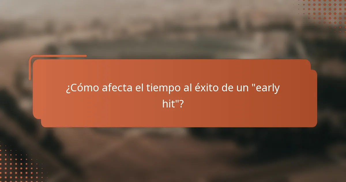 ¿Cómo afecta el tiempo al éxito de un 