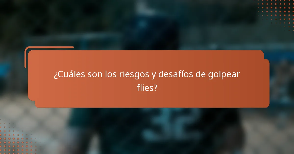 ¿Cuáles son los riesgos y desafíos de golpear flies?