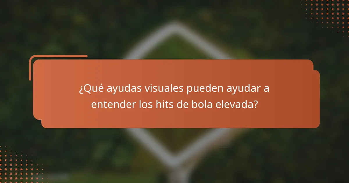 ¿Qué ayudas visuales pueden ayudar a entender los hits de bola elevada?